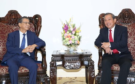 Phó Thủ tướng Trương Hòa Bình tiếp Đại sứ Nhật Bản Fukada Hiroshi